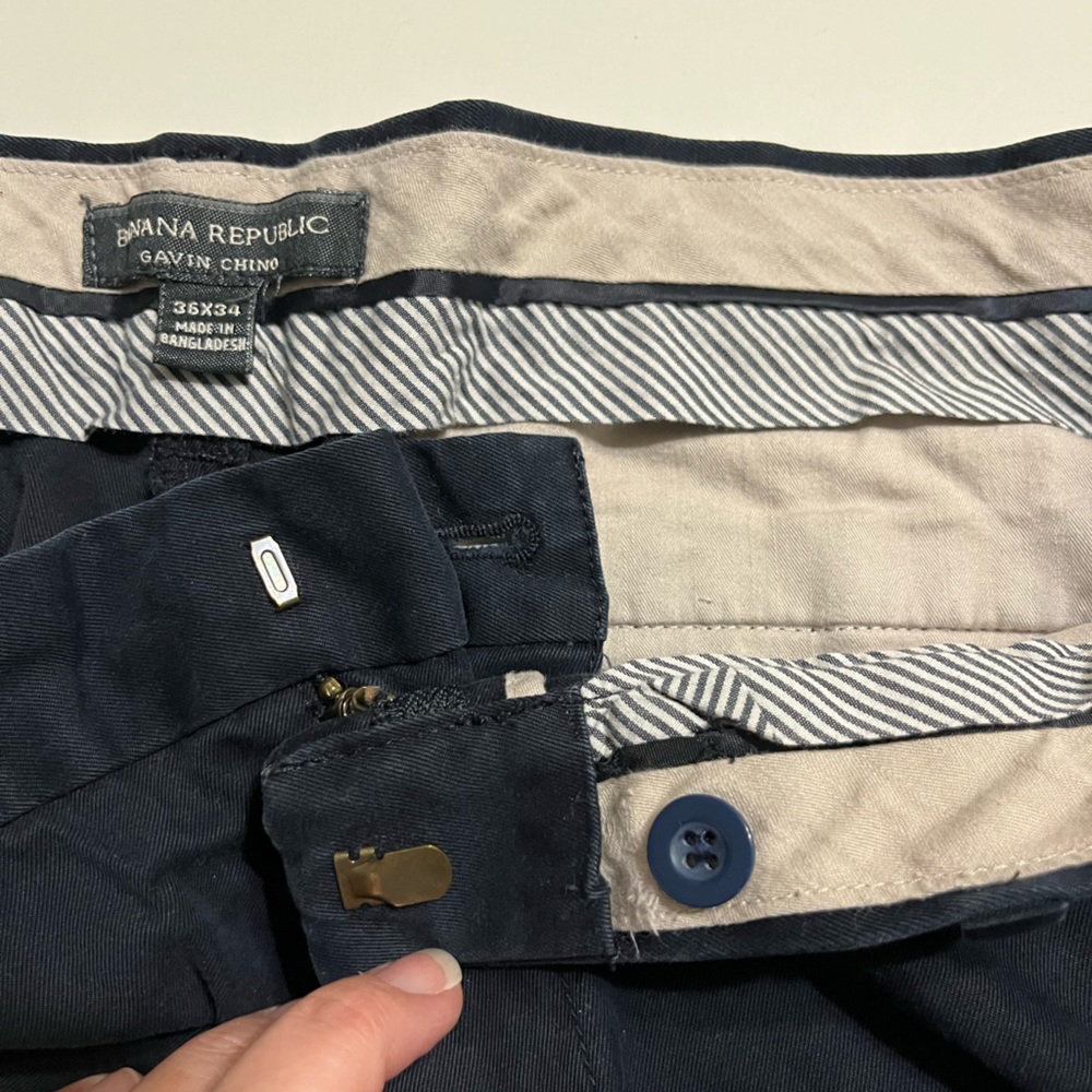 Banana Republic Gavin Chinos Men's 36 x 34 Navy Casual Pants - Picture 4 of 6